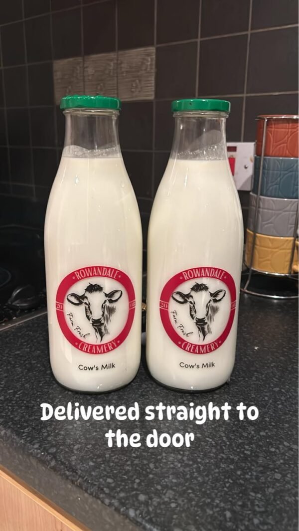 Fresh Creamy Bottled Rowandale Semi Milk 1L Glass Bottle