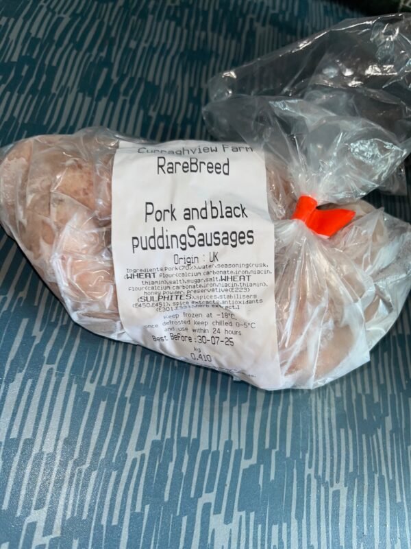 pork and black pudding sausages